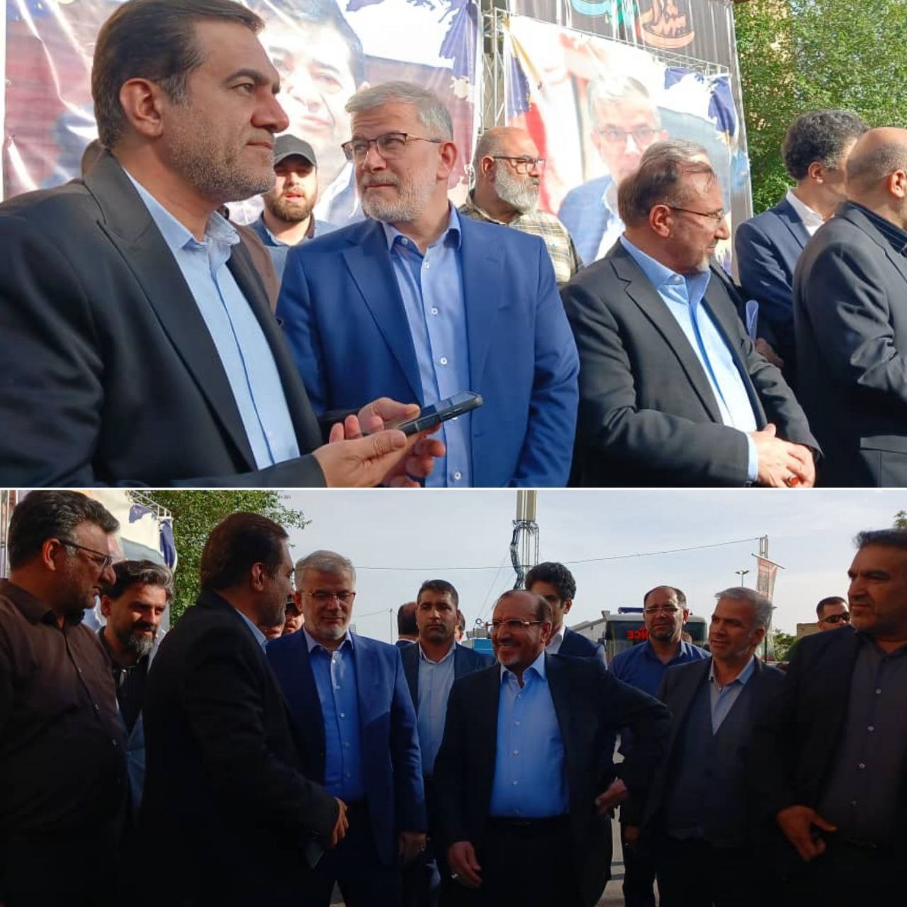 حضور دکتر عبداللهی استاندار البرز به همراه دکتر عبداللهی استاندار البرز به همراه دکتر حدادی نماینده مردم ساوجبلاغ، نظرآباد، طالقان و چهارباغ